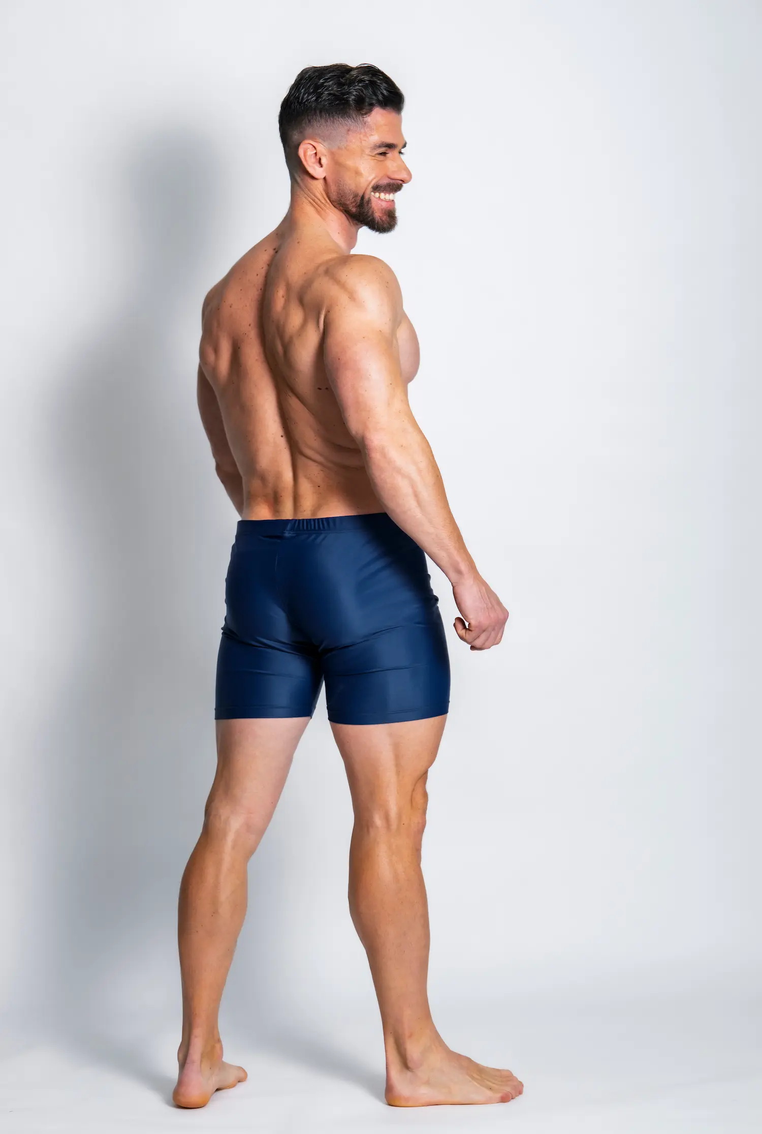 A man wearing aqua